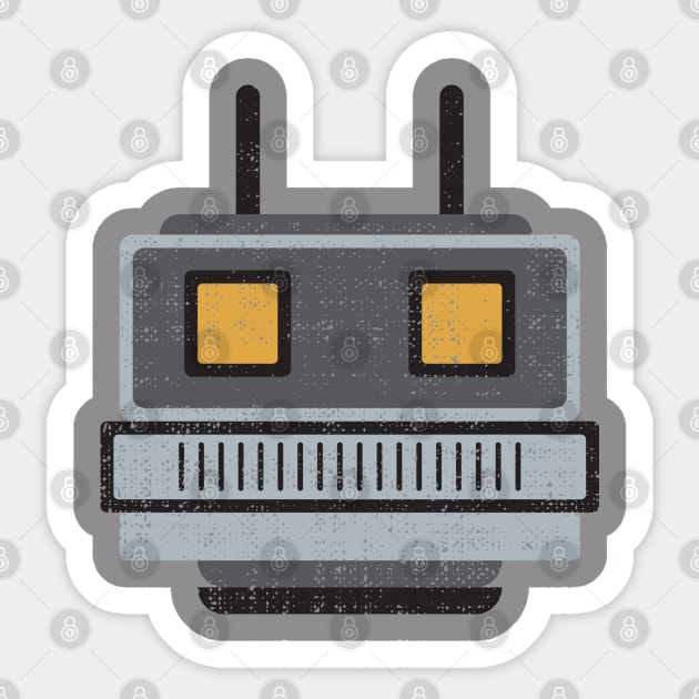 Cartoon robot head Sticker by lakokakr